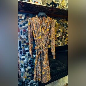 1970s Vintage Paisley Dress!  Beautiful autumn colors.